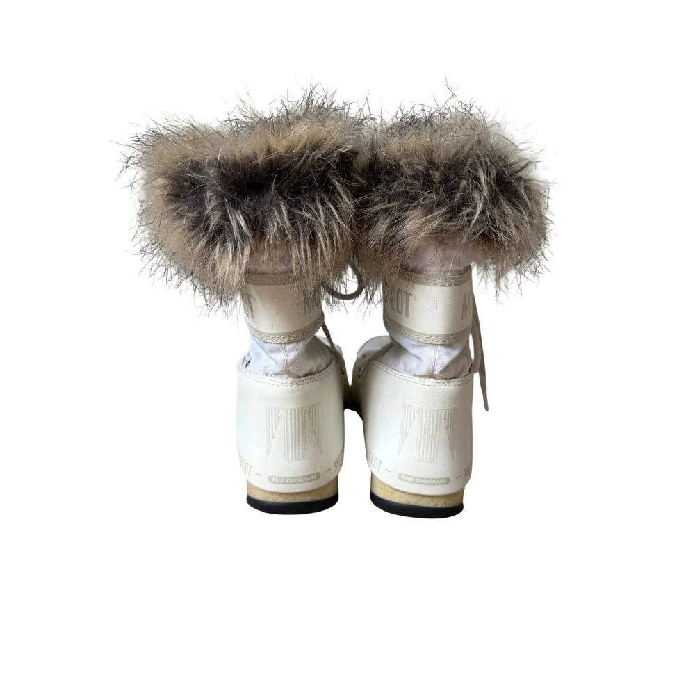 Moon Boot W.E. Monaco Low Women's Winter Boot White Fur US 5 EU 37